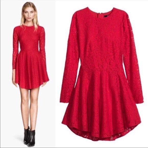 H&M red lace dress - Picture 2 of 7